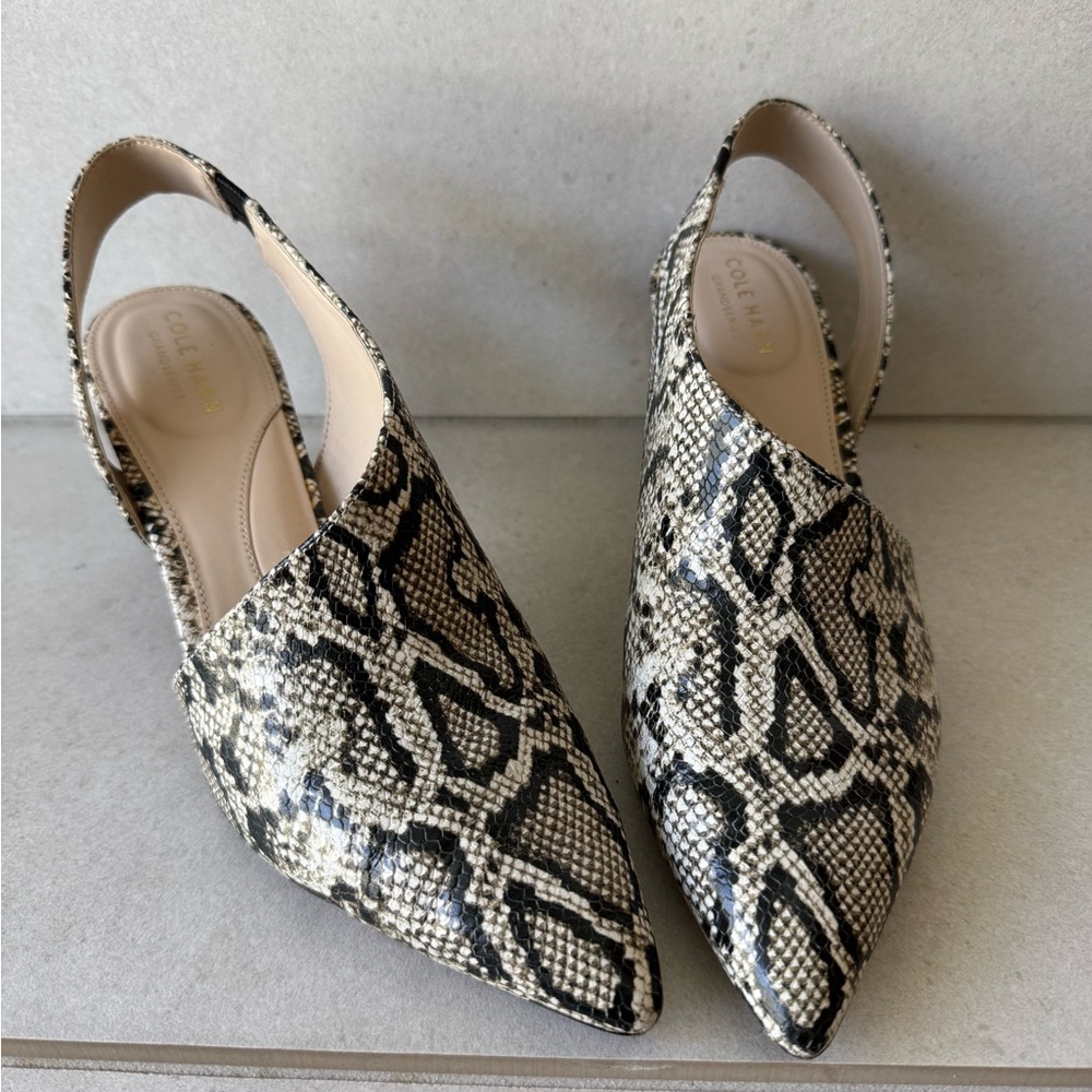 Cole Haan Women's Snake Print Slingback Shoes